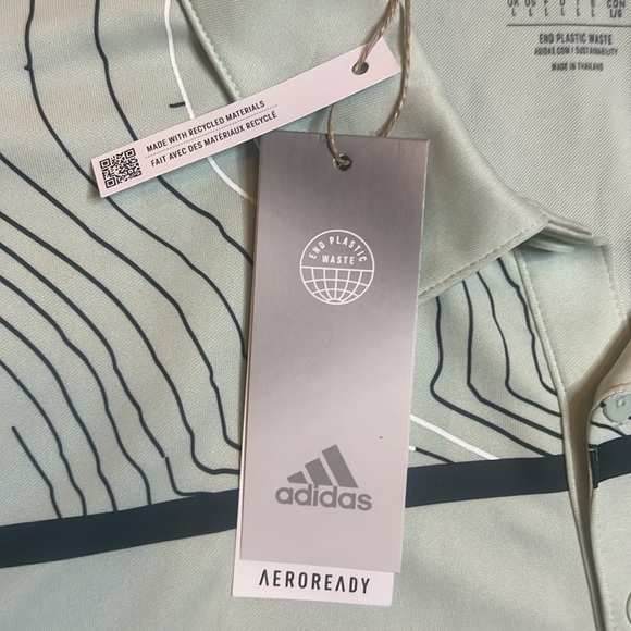 NWT Adidas Men's Light Green Golf Polo Shirt sz L Aeroready Technology - Picture 4 of 12